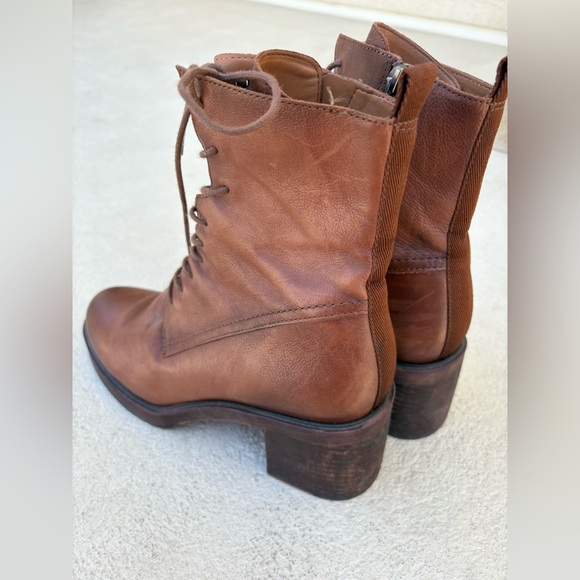 Franco Sarto Brown Leather Lace up Boots - Picture 2 of 5